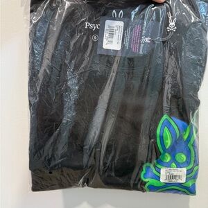 Psycho Bunny Black Tee w/ Blue and Green Bunny Design Size 9 (XXXL)